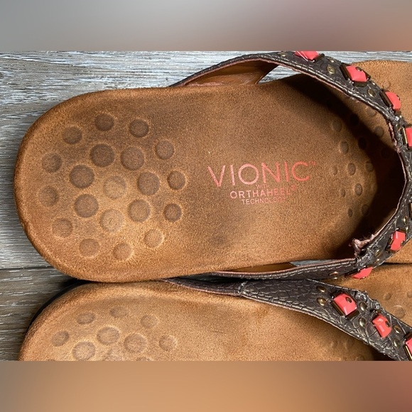 Vionic With Orthaheel Technology Flip Flop Sandal Size 6 Wide Floriana - Picture 15 of 16